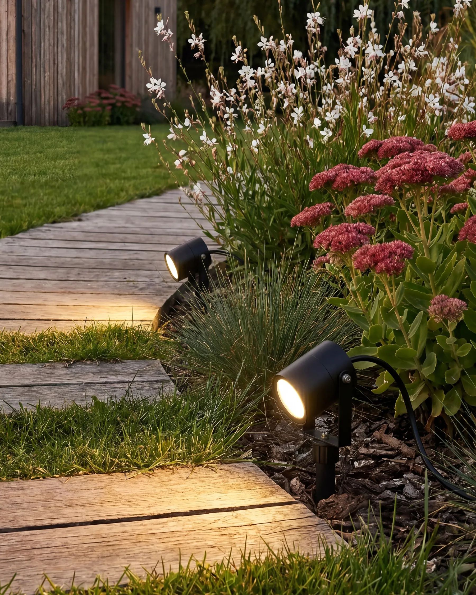 Outdoor Erdspießstrahler 2er Set EWES LED Schwarz_1103832