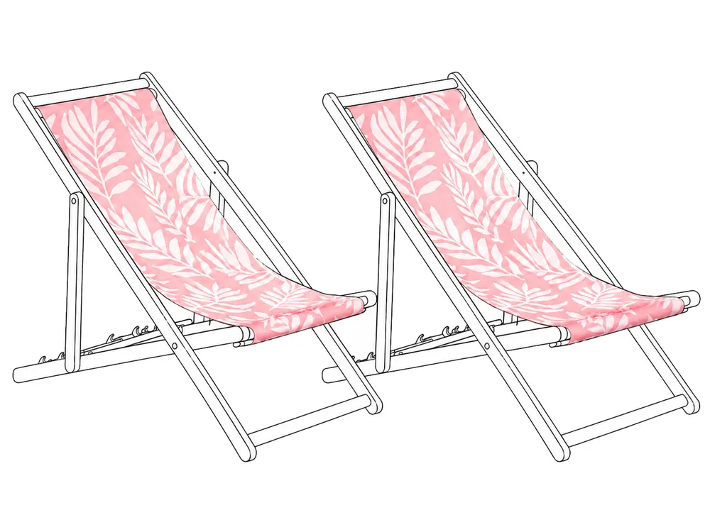 Ersatzstoff für Sonnenliege 2er Set ANZIO/AVELLINO 113 x 44 cm Rosa