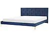 Bett mit Lattenrost Samtstoff LIMOUX 180 x 200 cm Marineblau