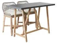 Bistro Set inkl. Kissen TALAMONE Akazienholz Grau_932233