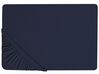 Spannbettlaken HOFUF 90 x 200 cm Baumwolle Marineblau