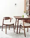 Esszimmerstuhl 2er Set LILLY Stoff Braun / Beige