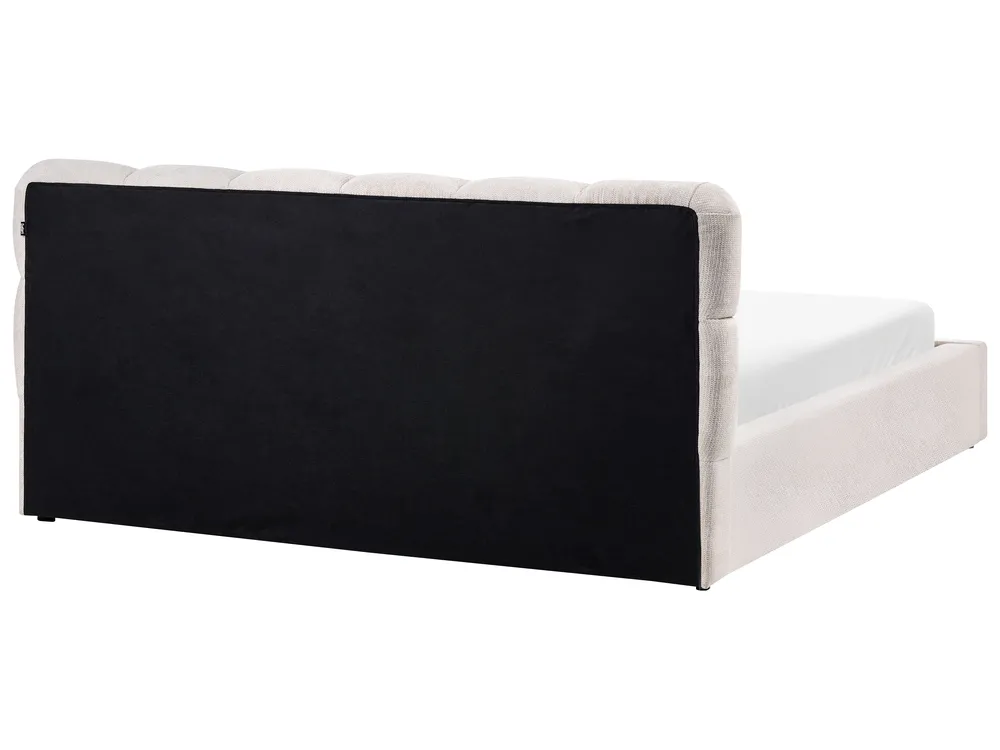 Bett mit Stauraum BASTON Stoff Hellbeige 180 x 200 cm_1055427