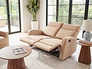 Sofa manuell verstellbar 2-Sitzer VERDAL Samtstoff Hellbraun_1175423