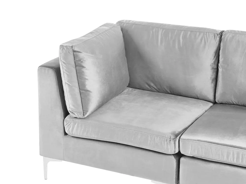 Modular Corner Sofa 4 Seater EVJA Velvet Grey Right Hand_789019