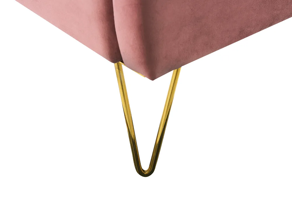 Bed Velvet AMBILLOU 140 x 200 cm (EU Double) Pink_857082