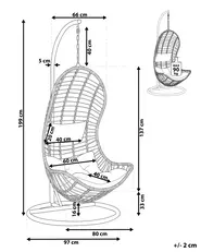 Hanging Chair with Stand PINETO PE Rattan Grey_764797