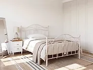 Bett mit Lattenrost Metall ANTLIA 120 x 200 cm Hellbeige_1165261