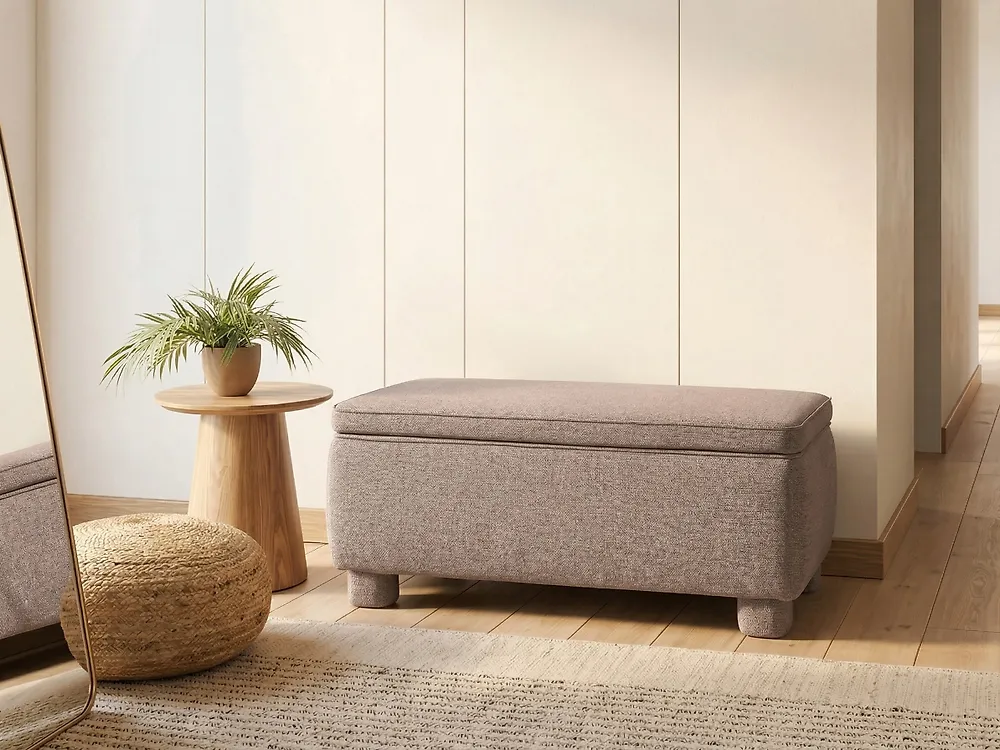 Polsterbank mit Stauraum ITHACA Stoff Taupe