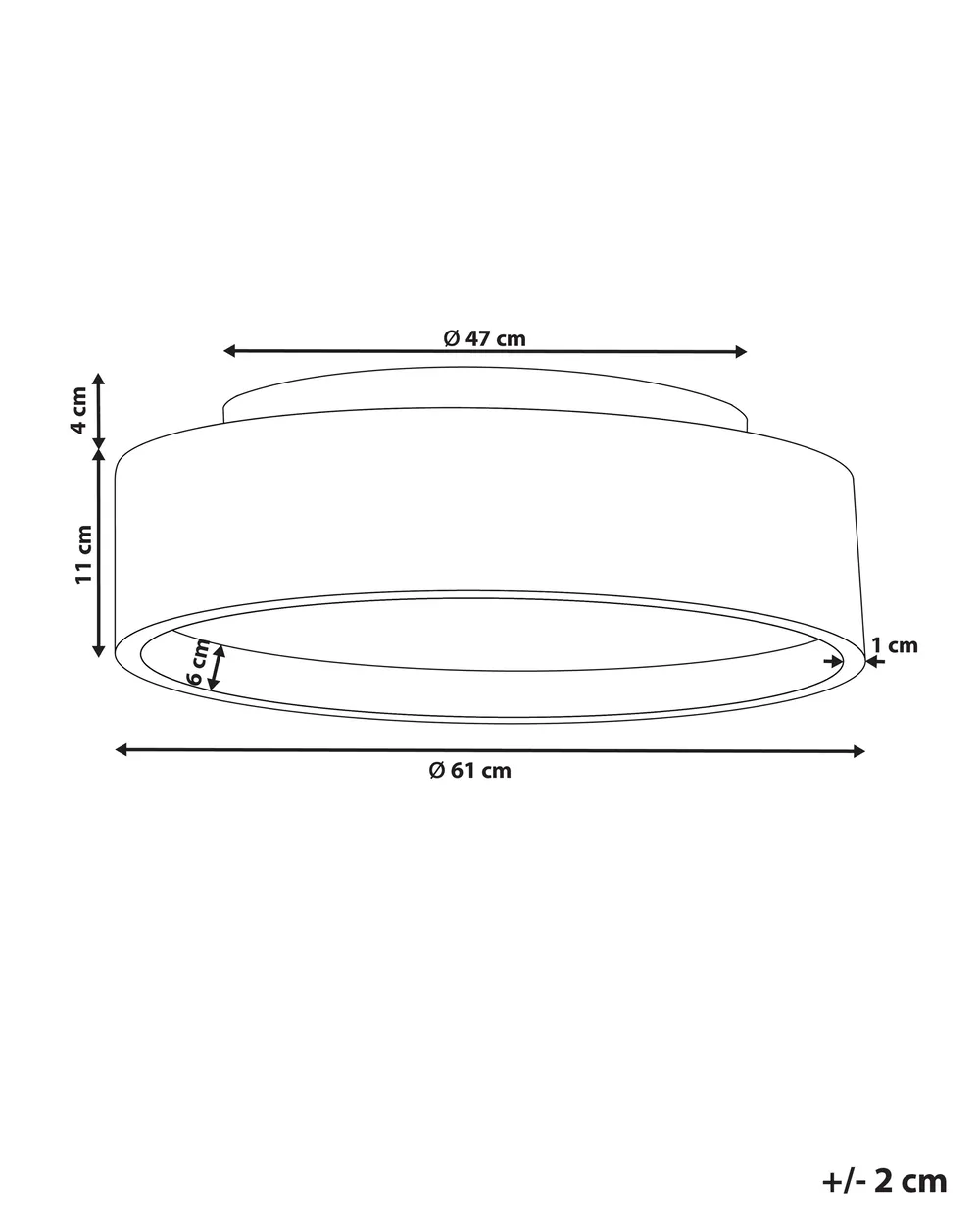 LED Ceiling Lamp DAWEI Metal Light Brown_824581
