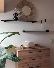 Wandspiegel PASAKU 60 cm 60 cm Rattan Naturfarben_952438