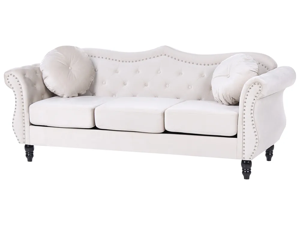 Living Room Set 5 Seater SKIEN Velvet Light Beige_743299