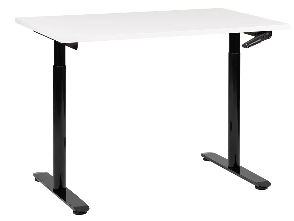 Schreibtisch manuell höhenverstellbar DESTINAS 120 cm 72 cm Weiß / Schwarz