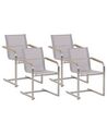 Gartenstuhl 4er Set COSOLETO Edelstahl Beige