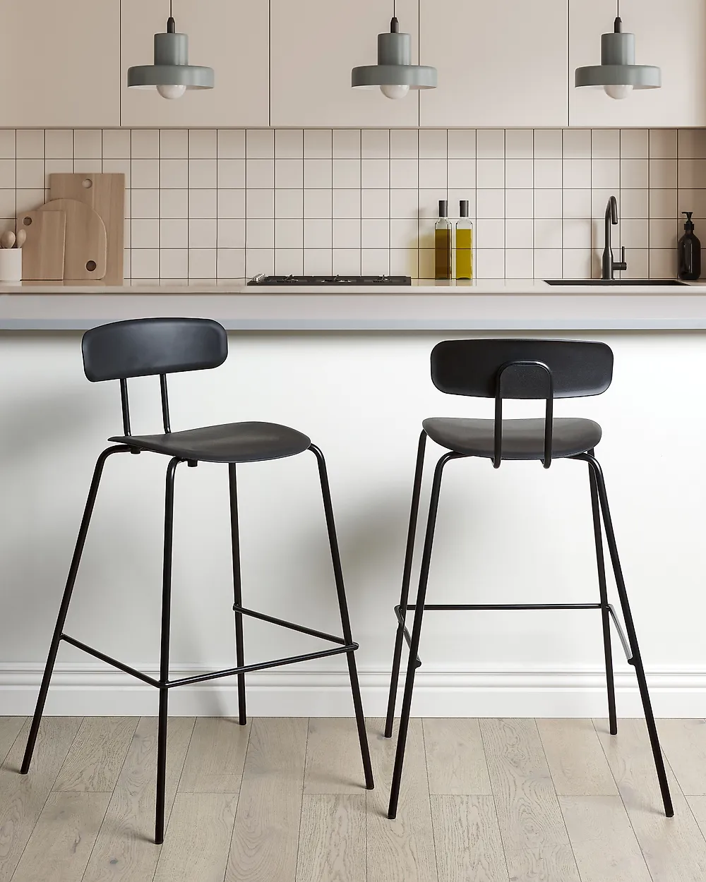 Set mit 2 Barstühlen SIBLEY Schwarz_1185050
