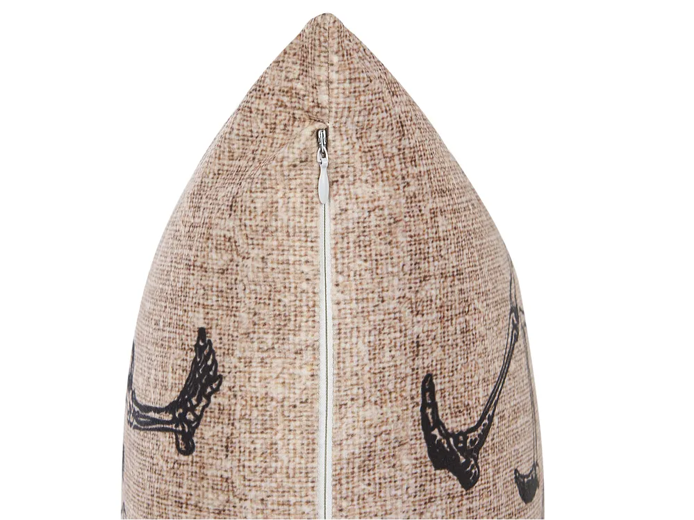 Dekokissen 2er Set MORTESTI 45 x 45 cm Samtstoff Hellbeige Abstraktes Muster_830105