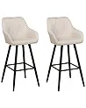 Set mit 2 Barstühlen DARIEN Hellbeige