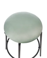 Set of 2 Bar Stools MORTON Velvet Mint Green_916015