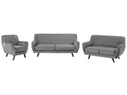 Sofa Set 6-Sitzer BODO Samtstoff Grau_738374