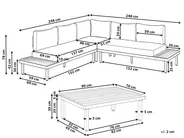 Garden Corner Sofa with Table 5 Seater FIVIZZANO Acacia Wood Dark Grey_1158791
