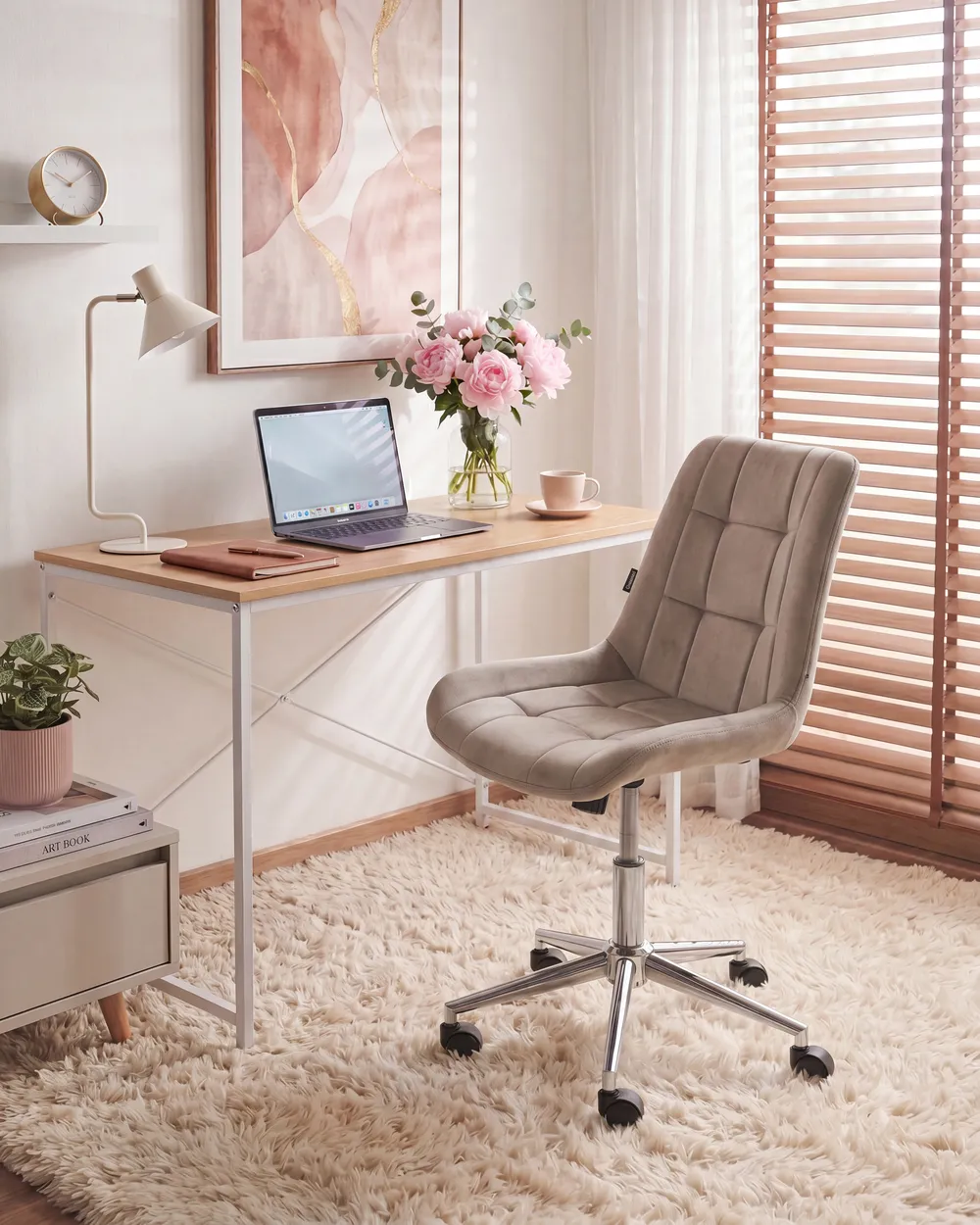 Office Chair MELROSE Velvet Taupe_1101606