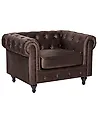 Sessel CHESTERFIELD Samtstoff Dunkelbraun
