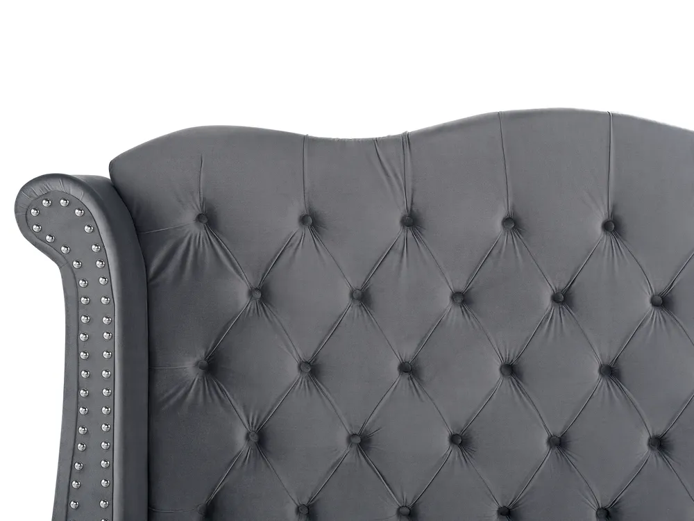 Bett mit Lattenrost Samtstoff AYETTE 160 x 200 cm Grau_762721