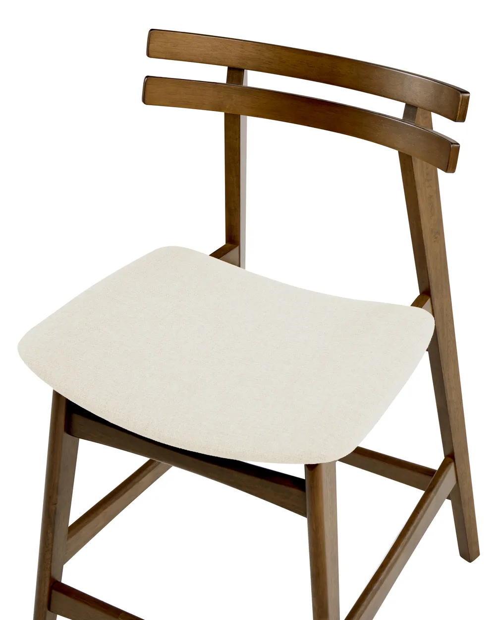 Set of 2 Bar Chairs CYNTHIANA Wood Brown/ Off-White_1060404