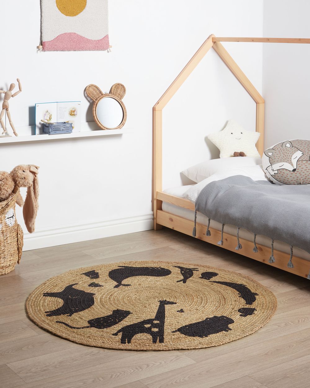 Kindervloerkleed EARTH Beige ø 120 cm Jute