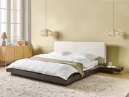 Bett mit Lattenrost Bouclé ZEN 160 x 200 cm Dunkle Esche_931433