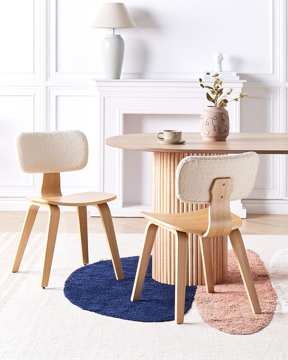 Set of 2 Dining Chairs LUCINDA Wood Light Brown