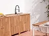 Outdoor-Küchenschrank mit Spüle VENOSA Braun / Schwarz Akazienholz