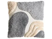 Set of 3 Decorative Cushions ALSTONIA 30 x 50 cm 45 x 45 cm Cotton Grey Abstract Pattern_1040077
