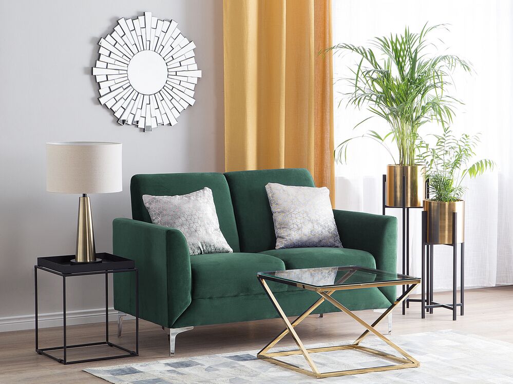 Sofa 2 Seater FENES Velvet Dark Green