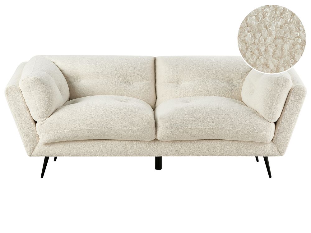 Sofa 3 Seater LENVIK Boucle White