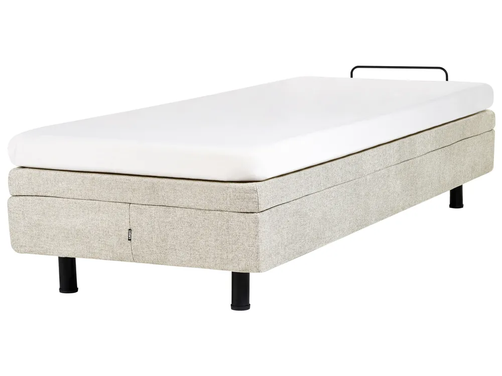 Verstellbares Bett ohne Kopfteil Stoff DUKE II 80 x 200 cm Beige_988180
