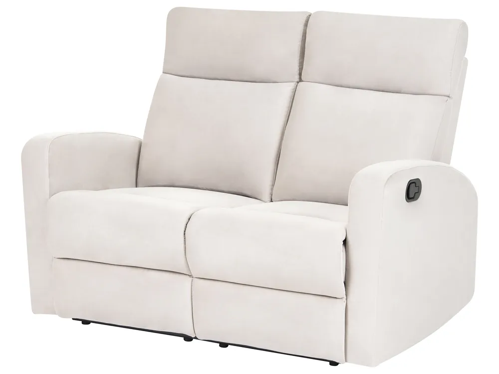Sofa Set manuell verstellbar 3-Sitzer VERDAL Samtstoff Beige_1081168