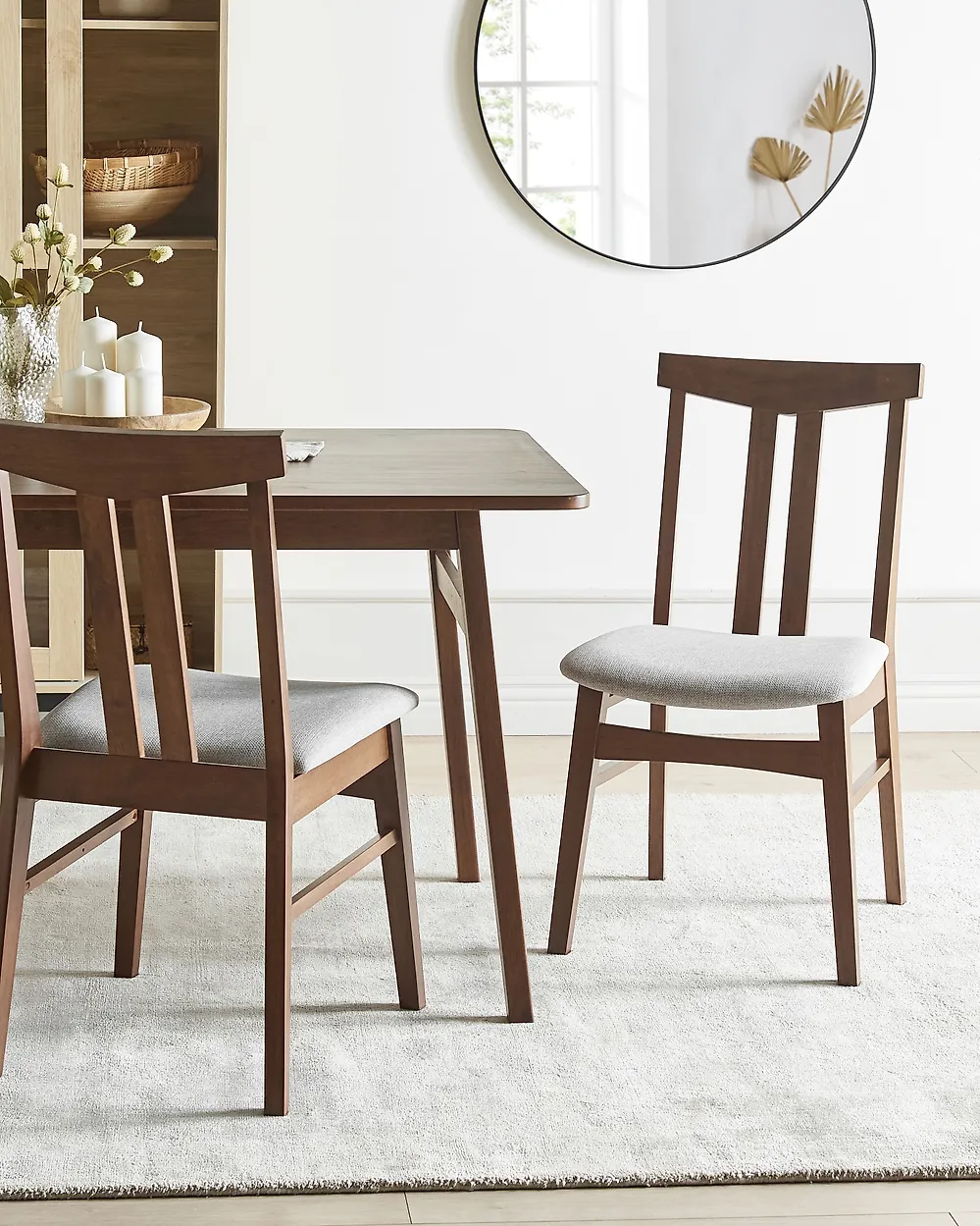 Set of 2 Dining Chairs AVALON Wood Light Grey_1174027