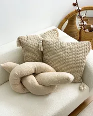 Dekokissen 2er Set GLADIOLUS 172 x 14 cm Bouclé Beige Ohne Muster_967779