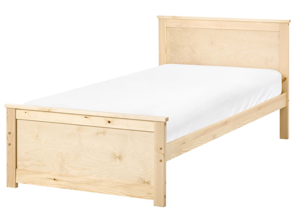 Bed Pine Wood DAUPHIN 90 x 200 cm (EU Single) Light Brown