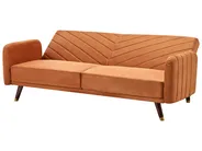 Sofa Bed 3 Seater SENJA Velvet Orange_787358