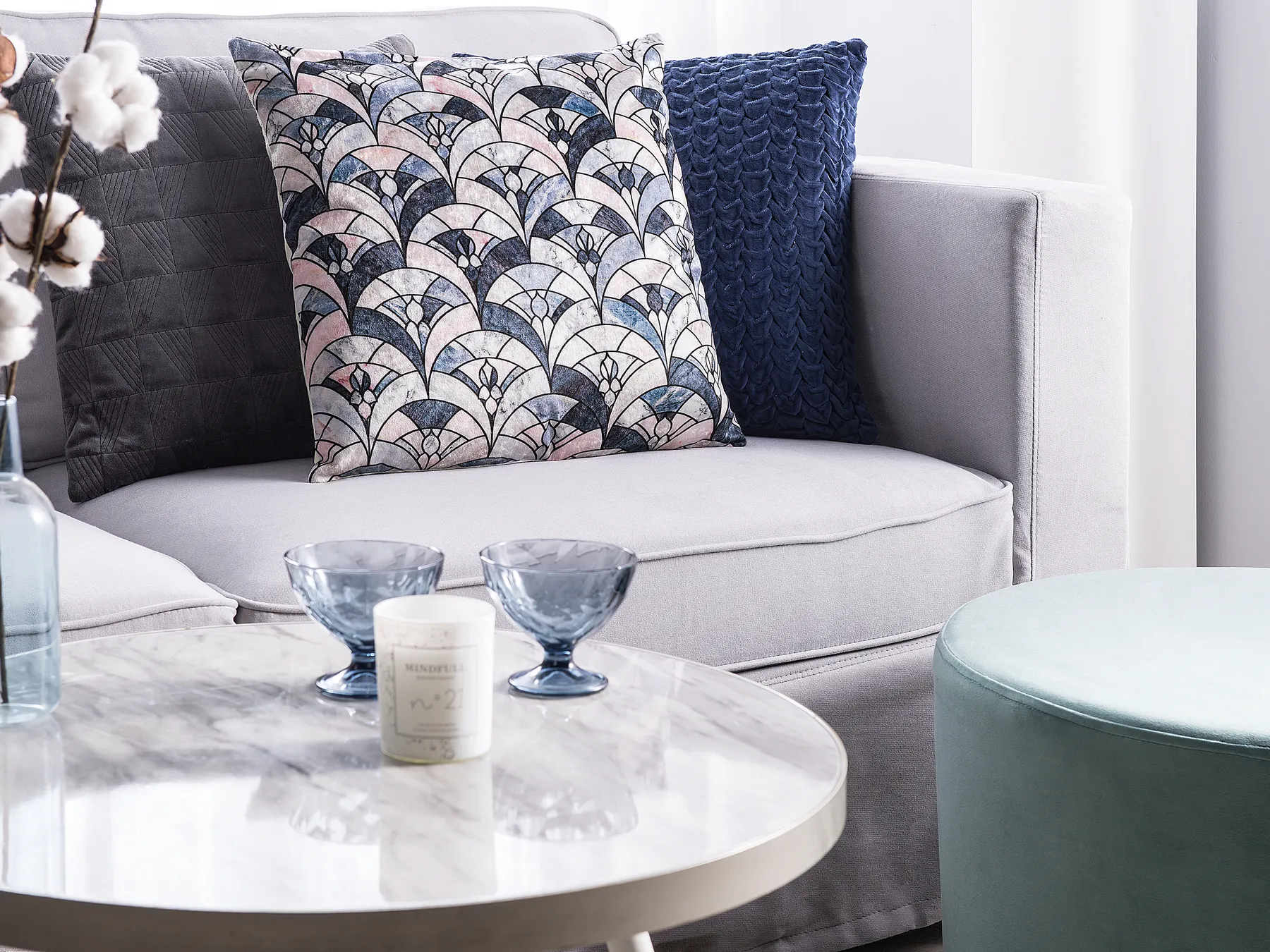 Set of 2 Decorative Cushions KOODAL 45 x 45 cm Multicolour Geometric Pattern_768872