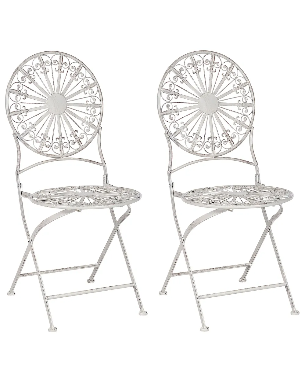 Gartenstuhl 2er Set SCAFA Metall Weiß