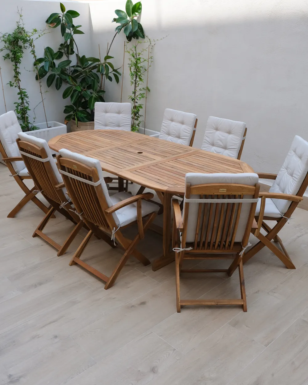 Gartenmöbel Set 8-Sitzer MAUI PREMIUM Akazienholz Hellbeige_1016834