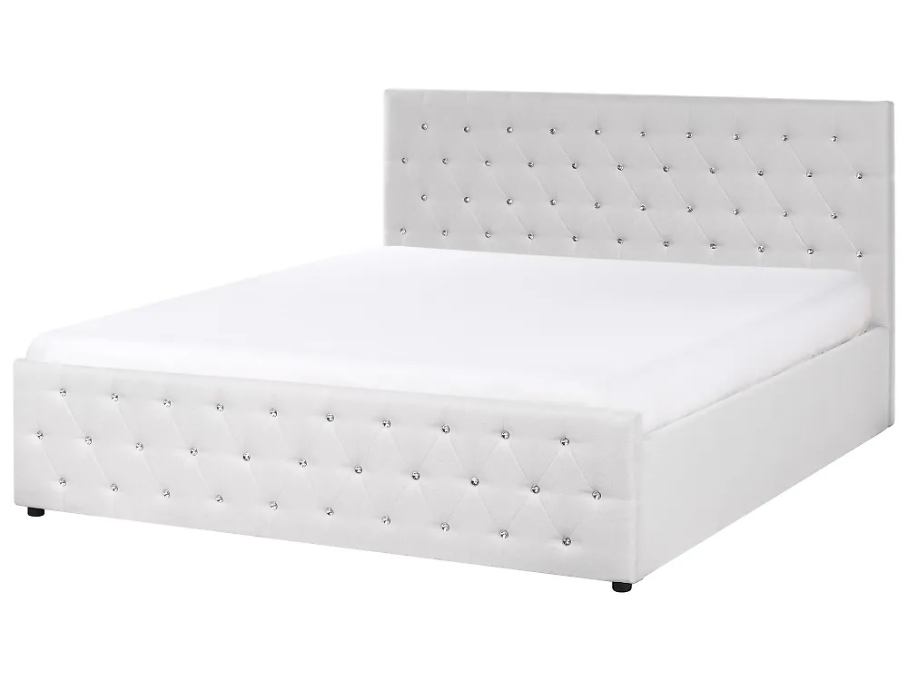 Bett mit Stauraum AMIENS Stoff Beige 180 x 200 cm_1185156