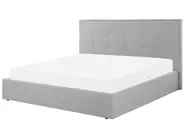 Bett mit Stauraum LORIENT Stoff Grau 180 x 200 cm_827030