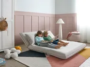 Schlafsofa 2-Sitzer ROROS Kunstleinen Cremeweiß_1038981