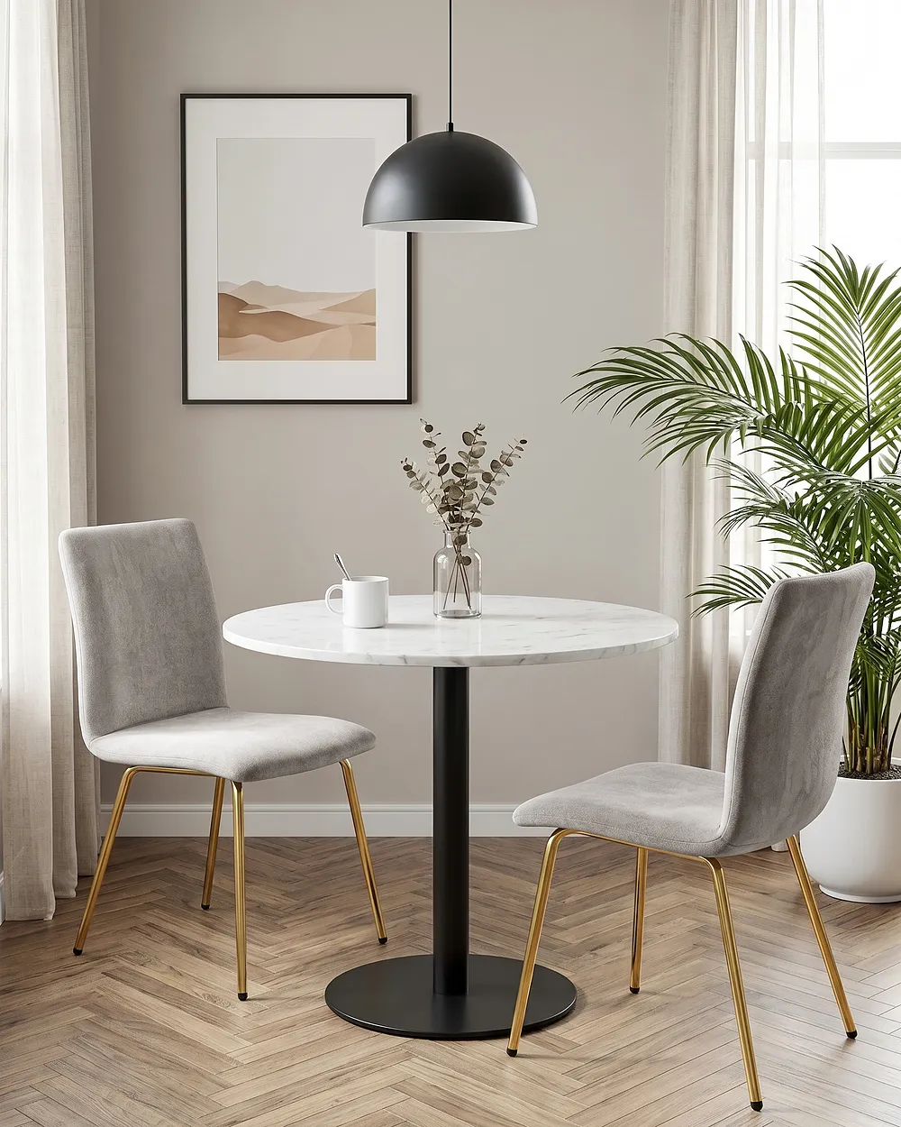 Set of 2 Dining Chairs RUBIO Velvet Grey_1150886