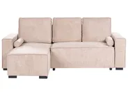 Eckschlafsofa 3-Sitzer EDANE mit Stauraum Stoff Beige rechtsseitig_1057070