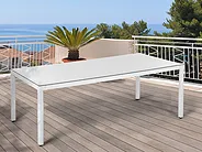 Gartentisch ITALY 220 cm 100 cm Glas Weiß_1154956